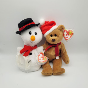 Snowball & (Christmas) 1997 Teddy - Beanie Babies - image Snowball & (Christmas) 1997 Teddy - Beanie Babies - image