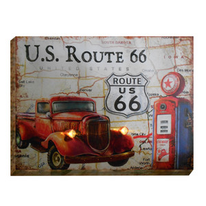 Route 66 Truck lit canvas-showing the lights lit up Route 66 Truck lit canvas-showing the lights lit up