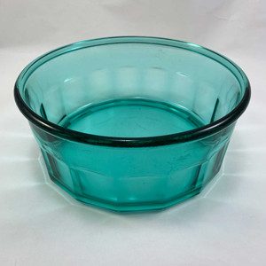 Arcoroc France Turquoise Aqua Glass Round Serving Bowl Arcoroc France Turquoise Aqua Glass Round Serving Bowl