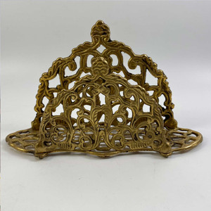 1930's Solid Brass Ornate Filigree Letter Holder. Image: © Modern2Historic 1930's Solid Brass Ornate Filigree Letter Holder. Image: © Modern2Historic