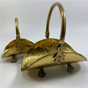 Pair of Vintage Brass folding baskets. Image: © Modern2Historic Pair of Vintage Brass folding baskets. Image: © Modern2Historic