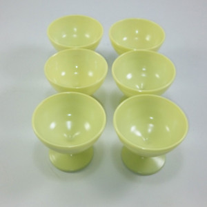 Set of 6  Hazel Atlas Moderntone Platonite Sherbet Dishes were made in the 1950s by the Hazel Atlas Glass Company