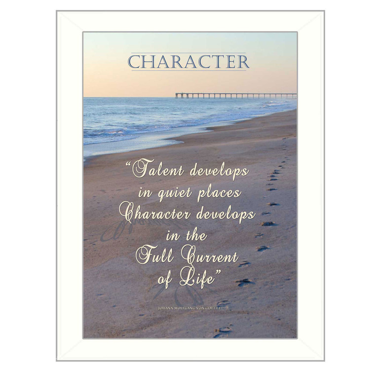 Character in a white frame with a sanded edge-image
