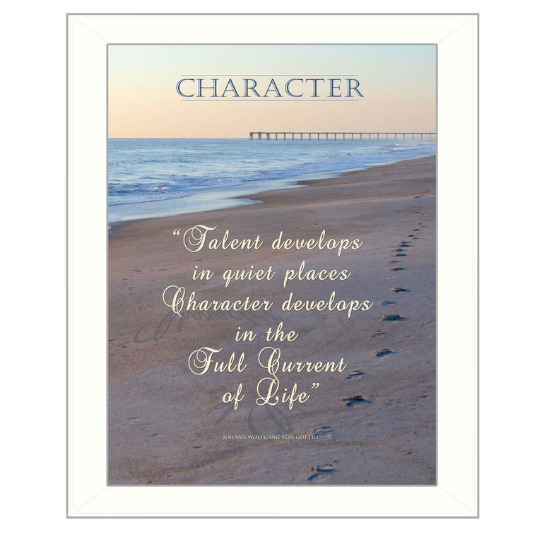 "Character" - with a decorative white frame with sanded edges