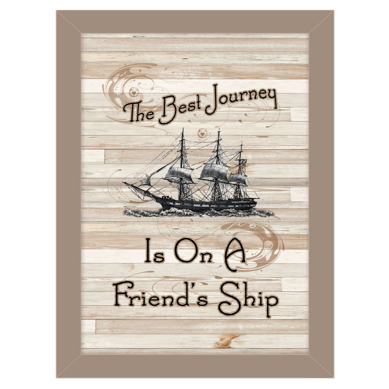 "Friendship Journey" in a taupe color frame