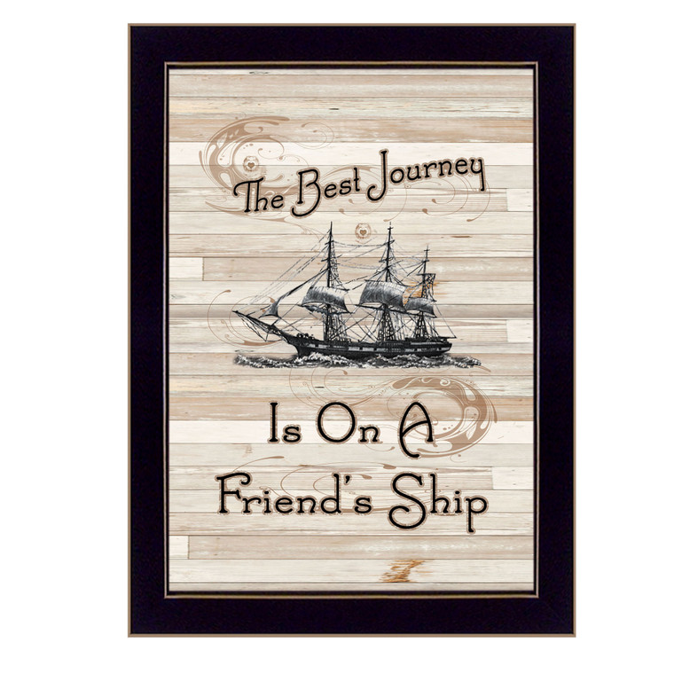 "Friendship Journey" in a black frame with sanded edges