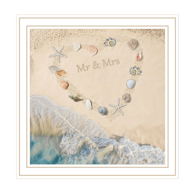 "Marriage is a Beach" in a white grooved frame