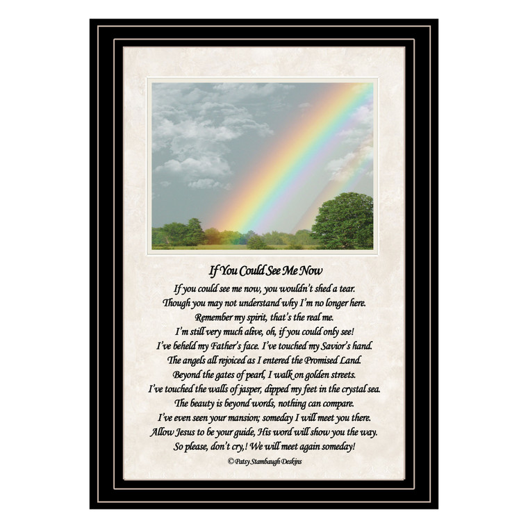 "If You Can See Me Now" (Double Rainbow) in a black grooved frame