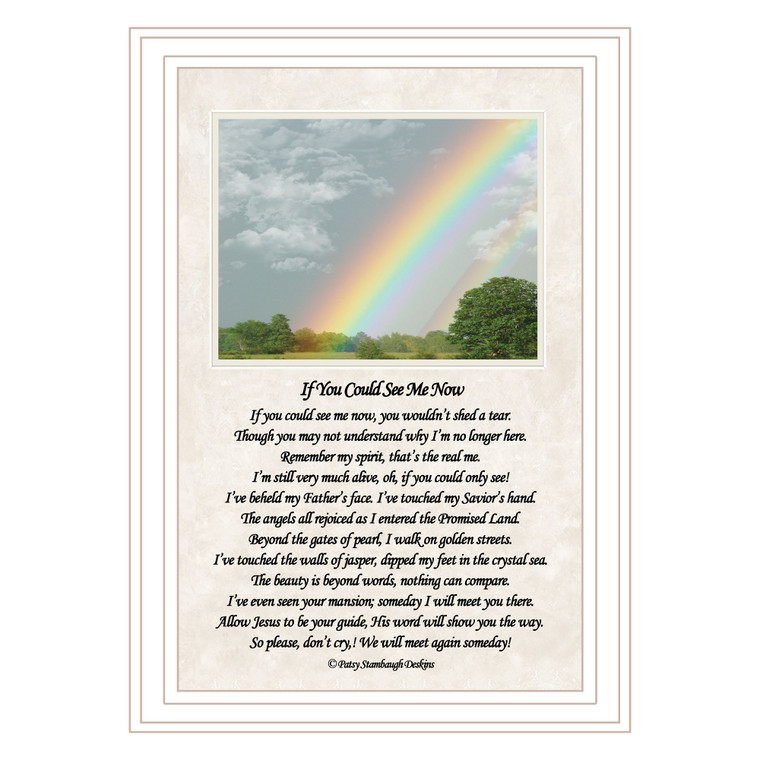 "If You Can See Me Now" (Double Rainbow) in a white grooved frame