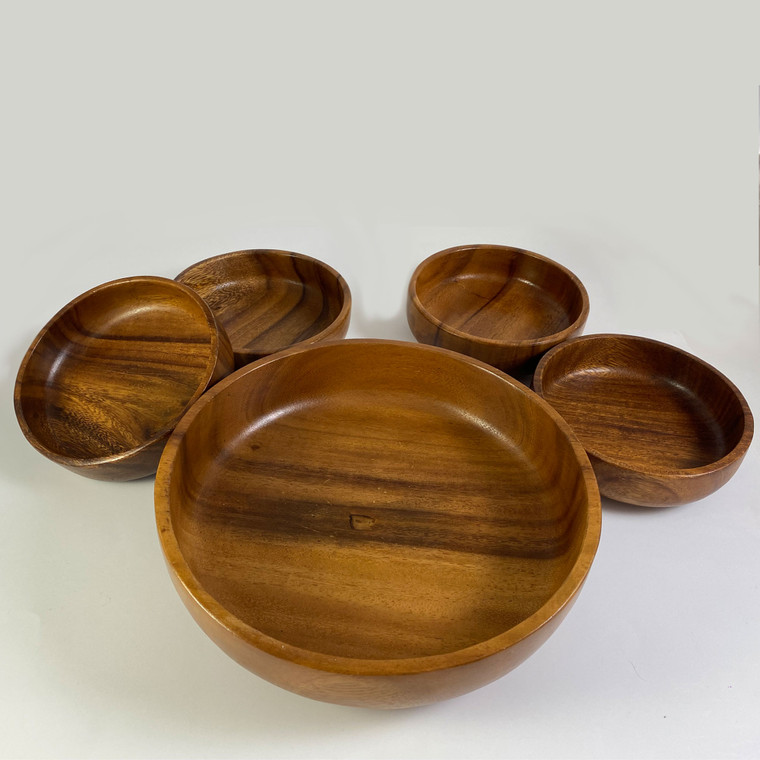 Monkey Pod Wood Bowls Salad set