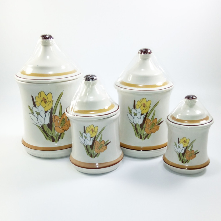 California Tulip Canister Set of 4. Ceramic