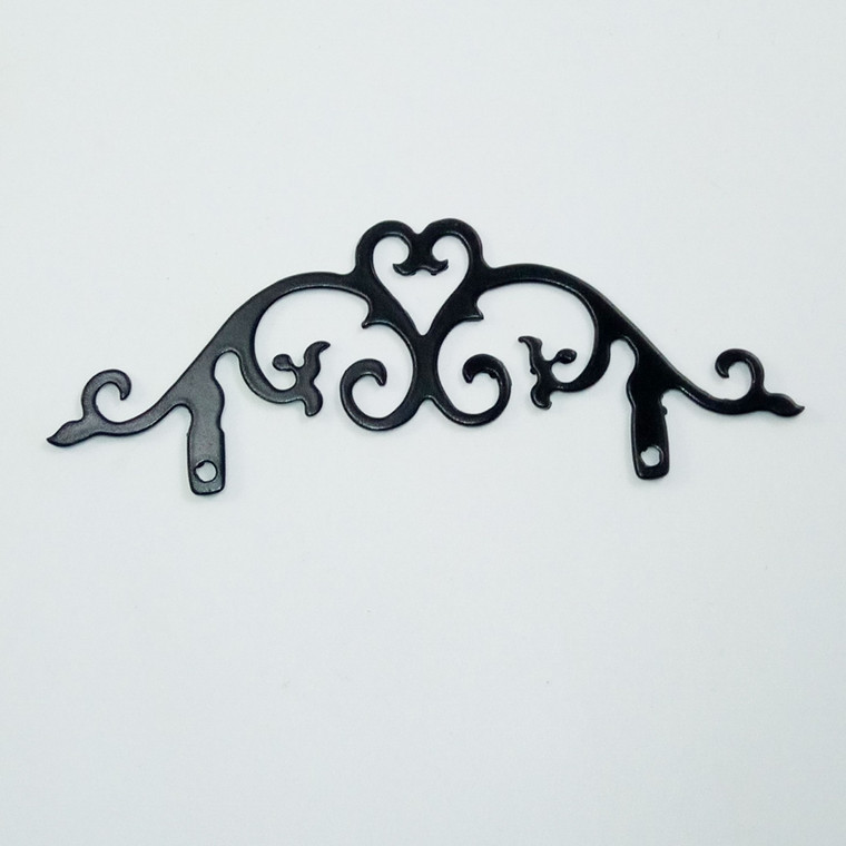 Decorative Black Steel hangers(Wrought Iron look) with 2 holes to attach