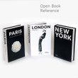 Paris Typography Modern Cityscape Designer Book Decor Open Book