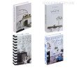 Elements of Family Typography Modern Home Decor 4 Piece Faux Book Set for Bookshelf Decoration