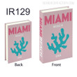 Miami Beach Typography Botanical Abstract Retro Fake Book Set for Coffee Table Décor