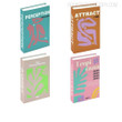 Perception Typography Botanical Abstract Retro 4 Piece Faux Book Set for Shelf Decor Book