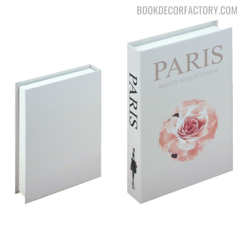Paris Typography Modern Fake Book Décor For Table Accents