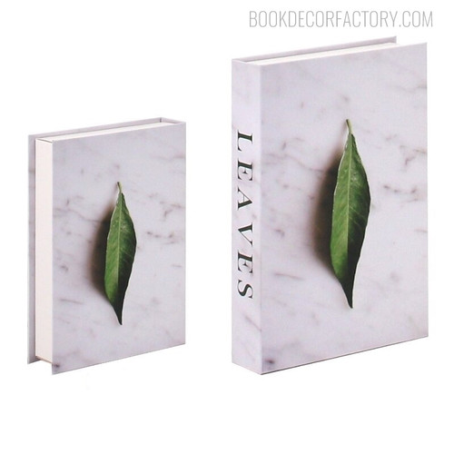 Leaves Typography Modern Fake Book Décor Gift for Men Book Decoration