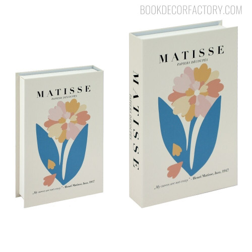 Matisse Flower Typography Floral Henri Matisse Faux Book Décor for Shelf Decor Vacation Travel Book