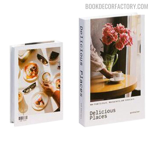 Delicious Places Typography Modern Fake Book Decor For Mother's Day Gifts