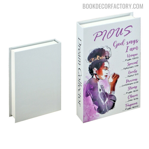 Pious Typography Figure Modern Faux Book Décor For Table Accents