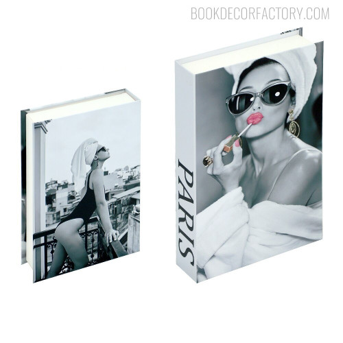 Paris Typography Fashion Figure Faux Book Décor for Mother's Day Gift