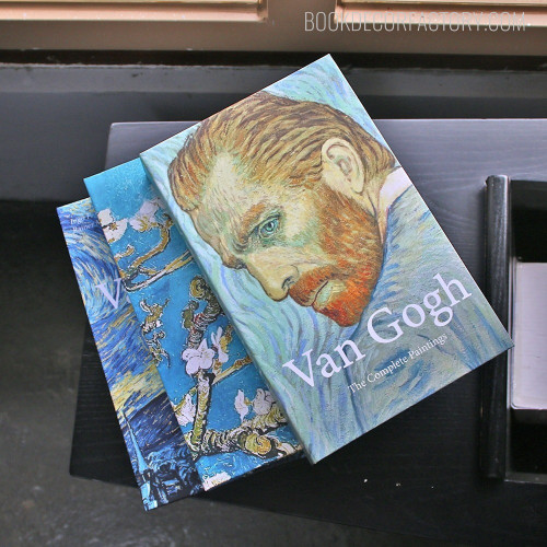 Self Portrait Vincent Van Gogh Vintage Landscape 3 Piece Fake Book Set for Coffee Table Décor