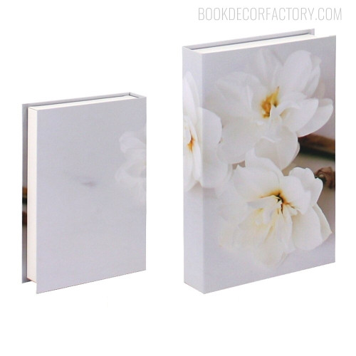 Jasmine Flowers Floral Modern Fake Book Décor For Table Accents