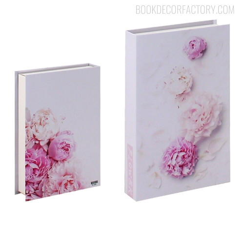 Peony Flowers Floral Modern Fake Book Décor For Mother's Day Gifts