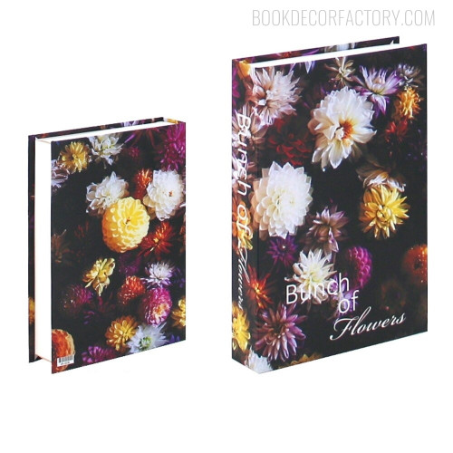 Bunch Of Flowers Typography Floral Modern Fake Book Décor For Table Decor