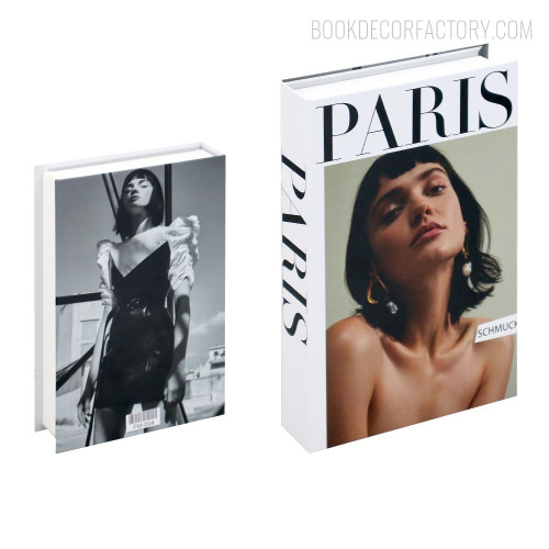 Paris Typography Lady Figure Faux Books Decor For Room Decor