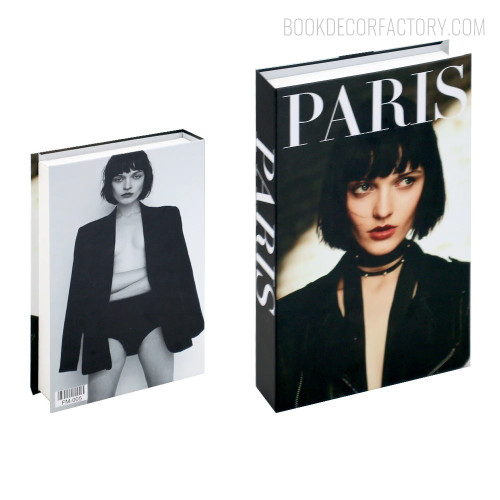 Paris Typography Lady Figure Model Fake Books Decor For Table Decor