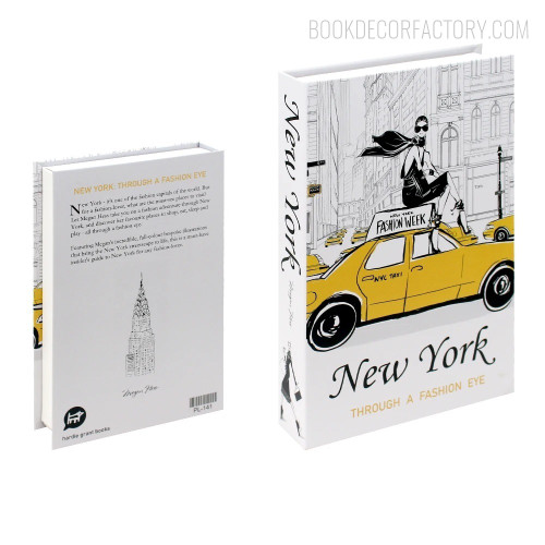 New York Fashion Week Typography Cityscape Figure Fake Book Decoration For DIY Room Décor