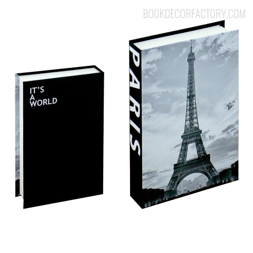 Eiffel Tower Paris City Typography Fake Books Décor For DIY Room Decor