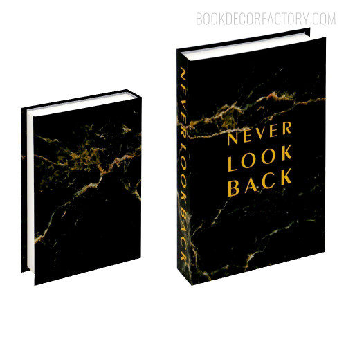 Never Look Back Typography Abstract Modern Fake Books Décor For Office Decor