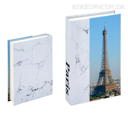 Eiffel Tower Paris City Typography Modern Fake Books Décor For DIY Room Decor
