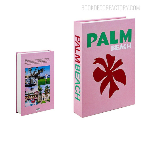 Palm Beach City Landscape Typography Modern Faux Books Décor For Room Decoration