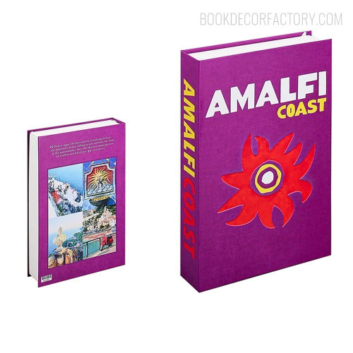 Amalfi Coast Typography Abstract Figure Cityscape Modern Fake Books Décor For DIY Décor