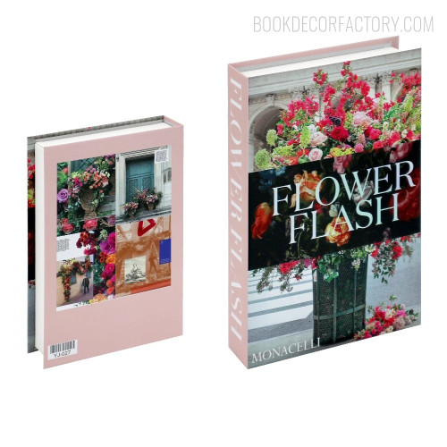 Flower Flash Floral Typography Modern Faux Books Décor For DIY Room Décor