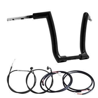 Rogue Rhino 2" Handlebars Kit +  Mechanical Cables + Extension Wiring Kit for Harley-Davidson Softail Heritage with Electronic Throttle - Black