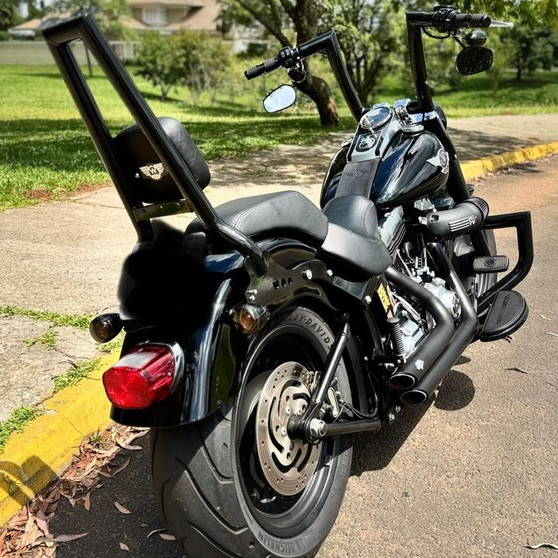 Sissy Bar Squarebone Brutale/Passenger Backrest 25" Detachable for Harley-Davidson Softail Fat Boy - Black