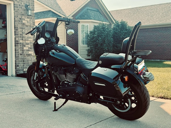 Sissy Bar Backbone Brutale/Passenger Backrest 25" Detachable Luggage Rack for Harley-Davidson Softail Low Rider S - Black