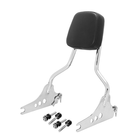 Sissy Bar King Low/Passenger Backrest 16" Detachable for Harley-Davidson Softail Breakout - Polished Stainless Steel