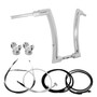 King Rhino 2" Handlebars Kit + Clamps +  Mechanical Cables + Extension Wiring Kit for Harley-Davidson Softail Breakout with Electronic Throttle - Polished Stainless Steel