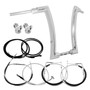 King Rhino 2" Handlebars Kit + Clamps +  Mechanical Cables + Extension Wiring Kit for Harley-Davidson Softail Breakout without Electronic Throttle - Polished Stainless Steel