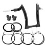 Front Diablo Rhino 2" Handlebars Kit + Clamps + Mechanical Cables + Extension Wiring Kit for Harley-Davidson Softail Breakout without Electronic Throttle - Black