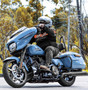 Backbone sissy bar with passenger backrest on a Harley-Davidson Street Glide, front view