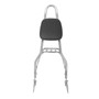 Sissy Bar King/Passenger Backrest 25" Detachable Luggage Rack for Harley-Davidson Softail Street Bob - Polished Stainless Steel