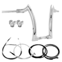 Front Diablo Rhino 2" Handlebars Kit + Clamps +  Mechanical Cables + Extension Wiring Kit for Harley-Davidson Softail Breakout with Electronic Throttle - Polished Stainless Steel