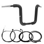 Ape Classic Rhino 2" Handlebars Kit +  Mechanical Cables + Extension Wiring Kit for Harley-Davidson Softail Line with Electronic Throttle - Black